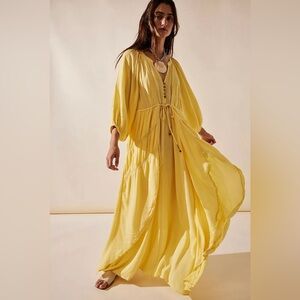 Free People Sunny Yellow Maxi Dress
